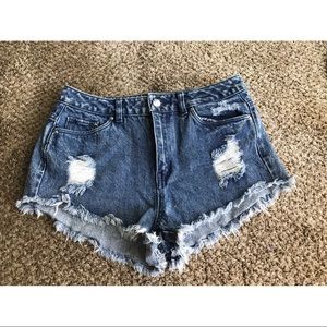 H&M divided s high waisted jean shorts